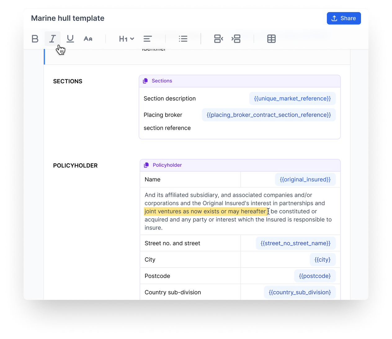 Screenshot of artificial's broker tool user interface